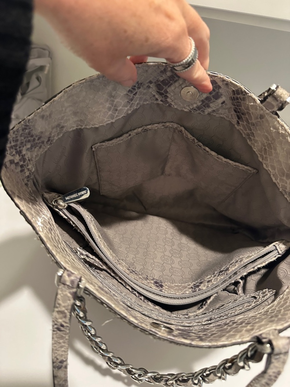 Michael Kors Snake-Print Tote - Picture 9 of 14